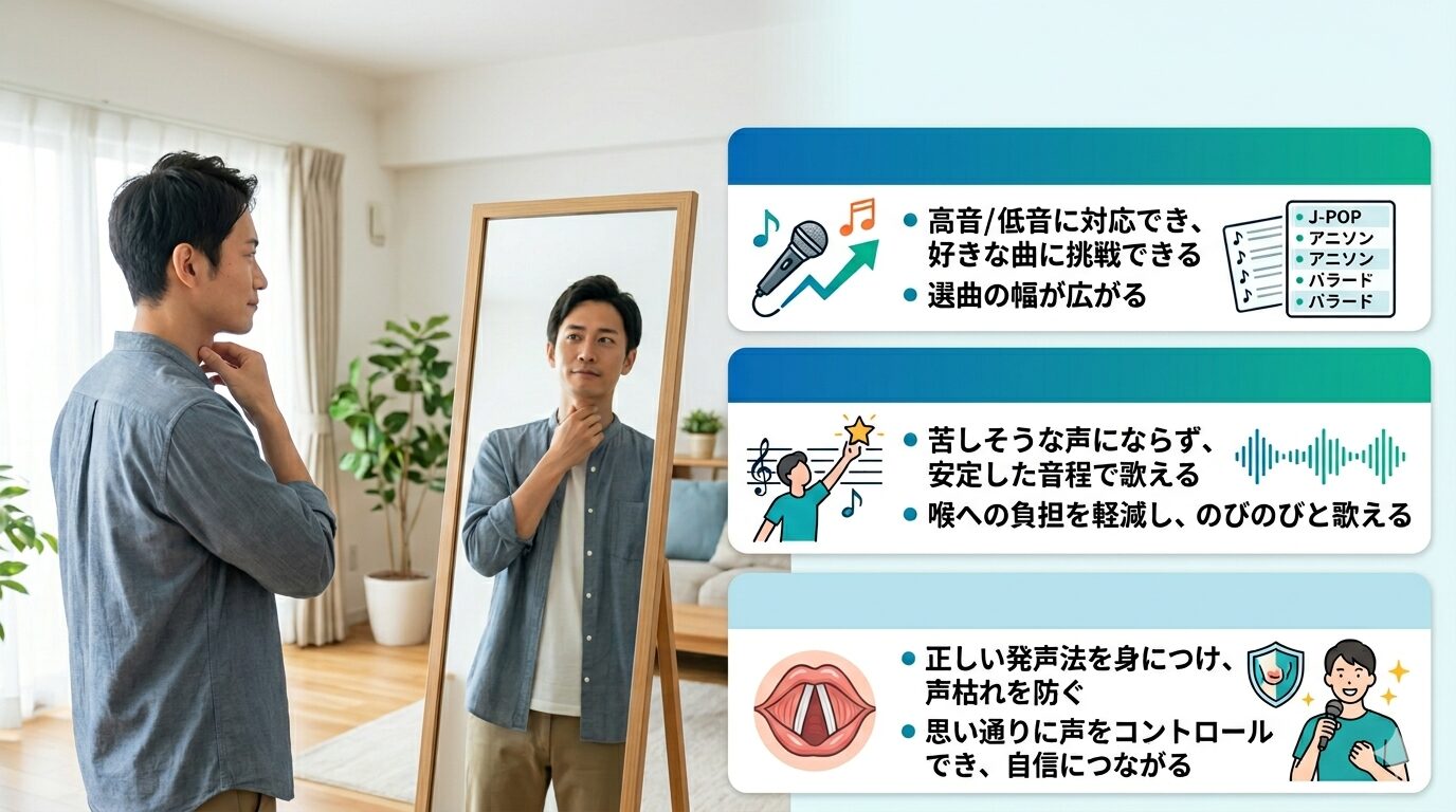 音域が狭くなる原因と改善効果を理解する男性
