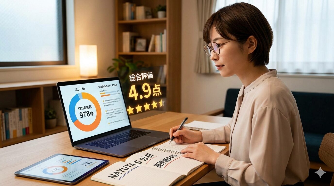 ナユタスのボイトレ口コミ978件を分析|総合評価4.9点の真相