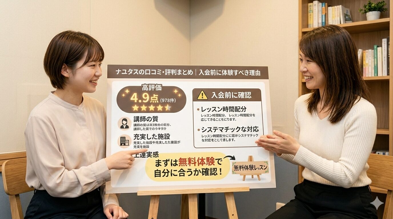 ナユタスの口コミ・評判まとめ|入会前に体験すべき理由