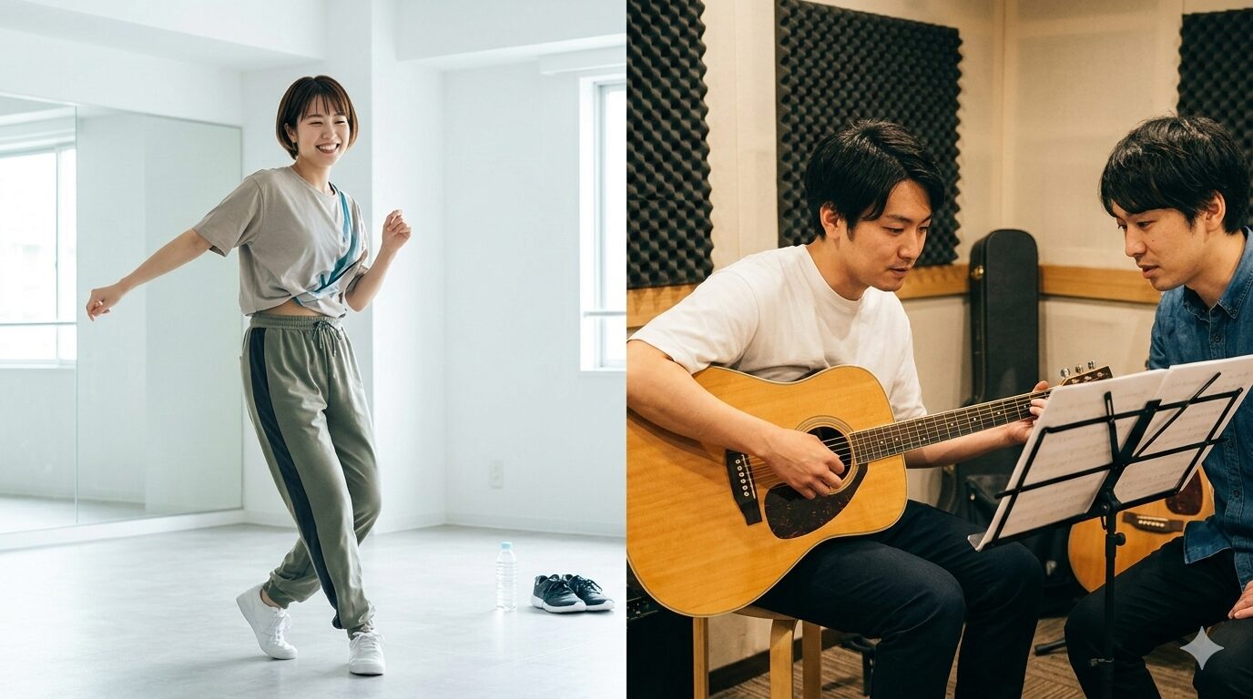 レッスン内容を比較|ナユタスはダンス、シアーは楽器が強み