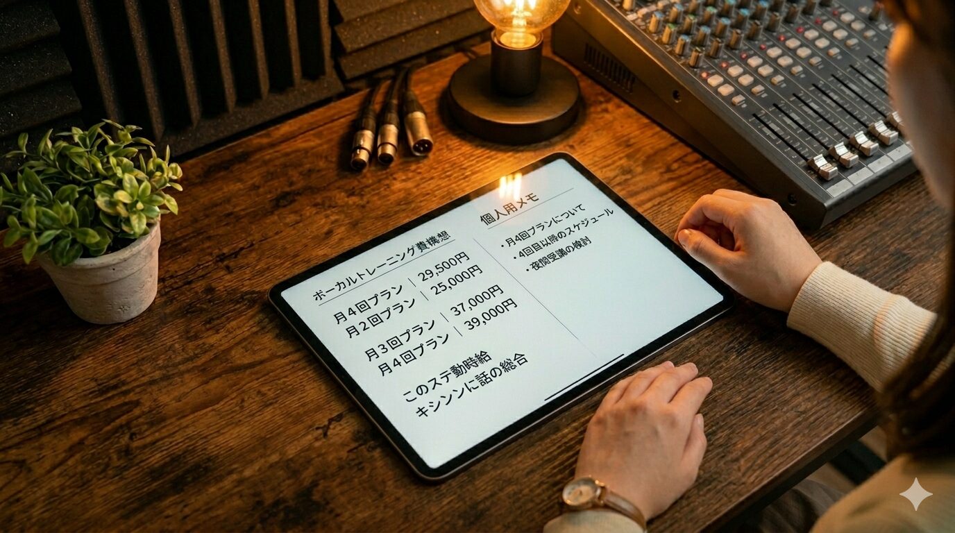 ミュウの料金プランを確認している様子