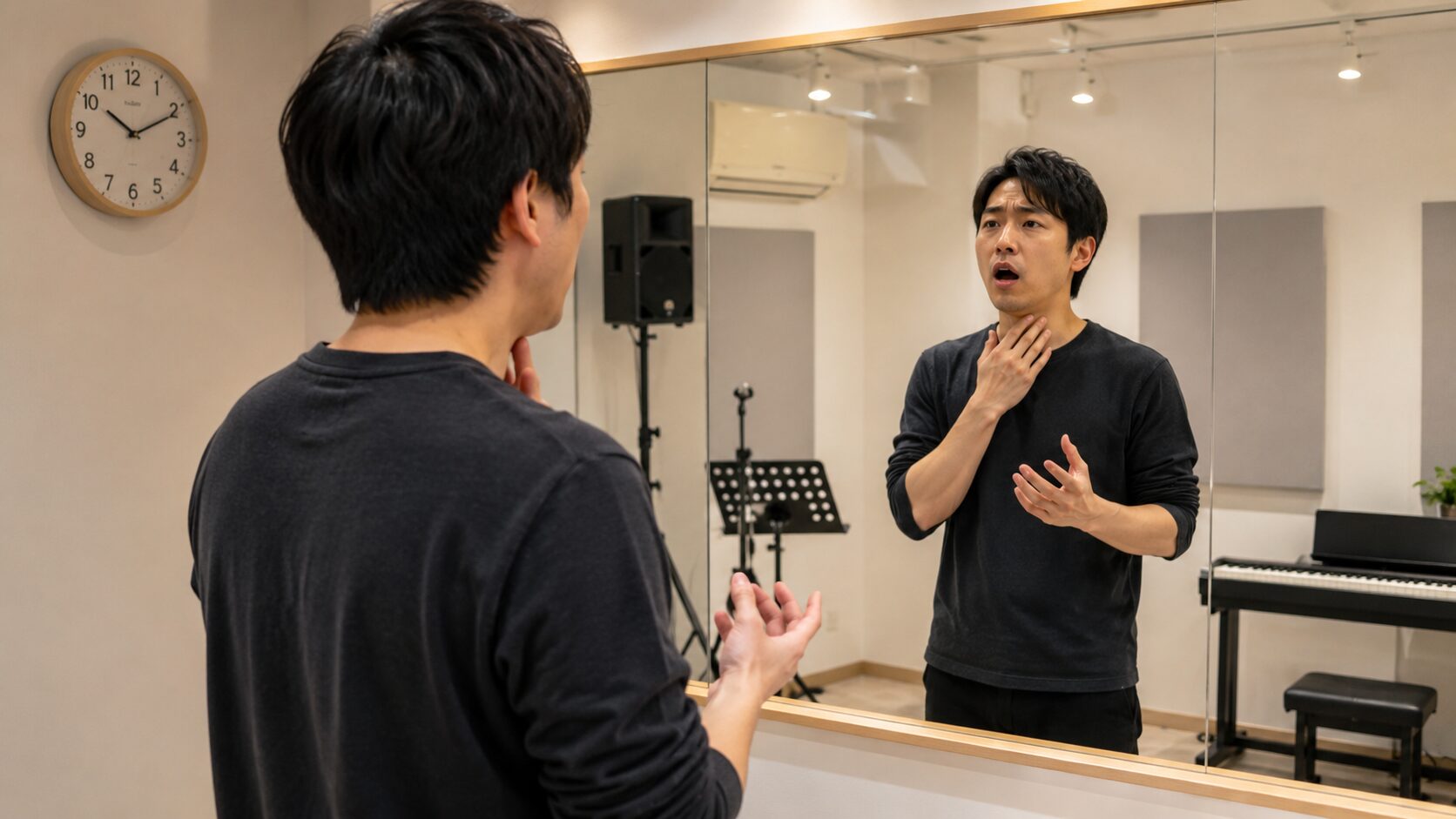 正しい発声がわからず独学で悩むイメージ