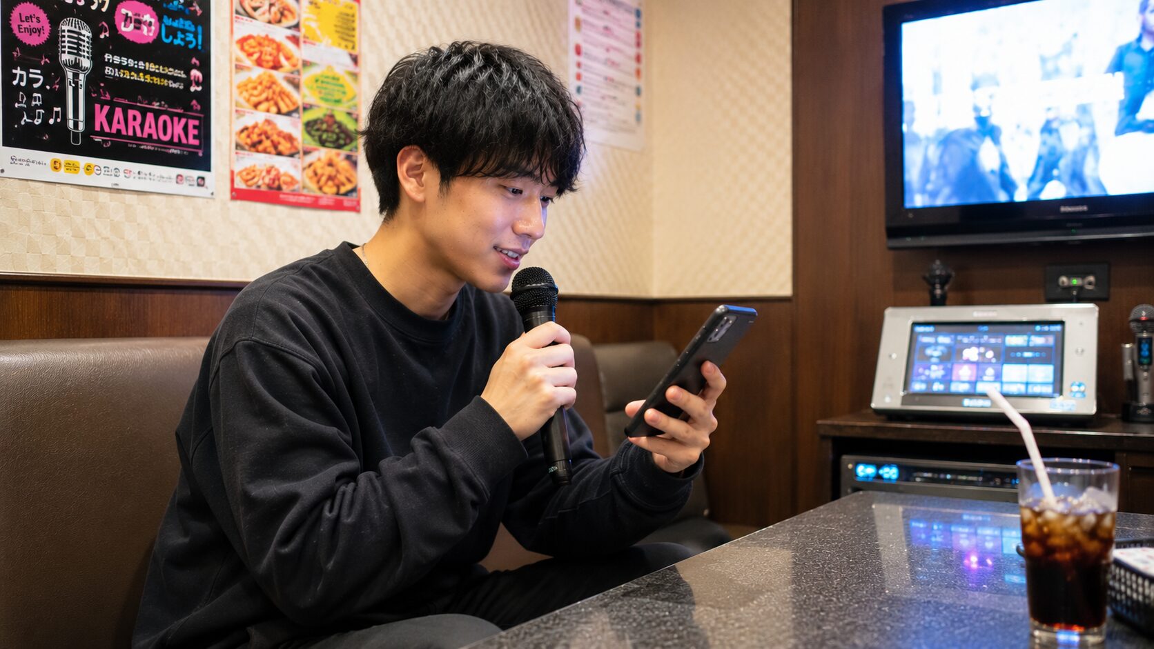 スマホで声域を測り歌える曲を探す20代男性